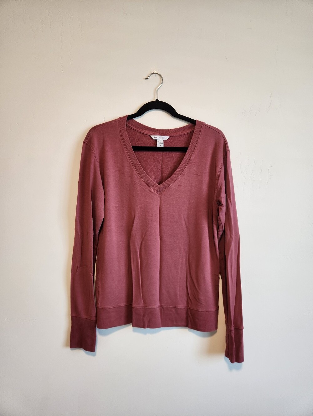 Athleta Sunrise V-Neck Sweatshirt Size Medium - Picture 2 of 7